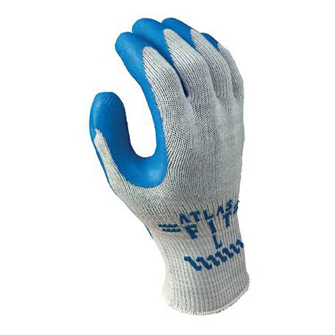 Atlas Fit® 300 Blue Natural Rubber Palm Coated Work Gloves (Premium)
