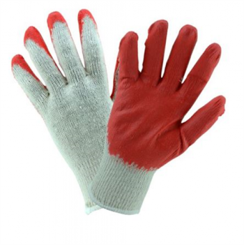 Natural Cotton/Polyester Red Palm Work Glove