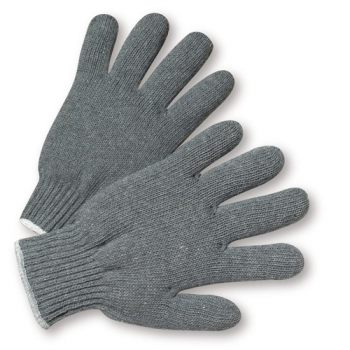 Heavy Weight String Knit Gray Poly/Cotton Gloves
